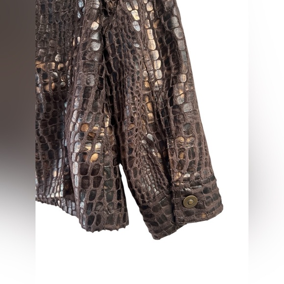 Ruby Rd soft brown animal print zip up jacket - Picture 5 of 6